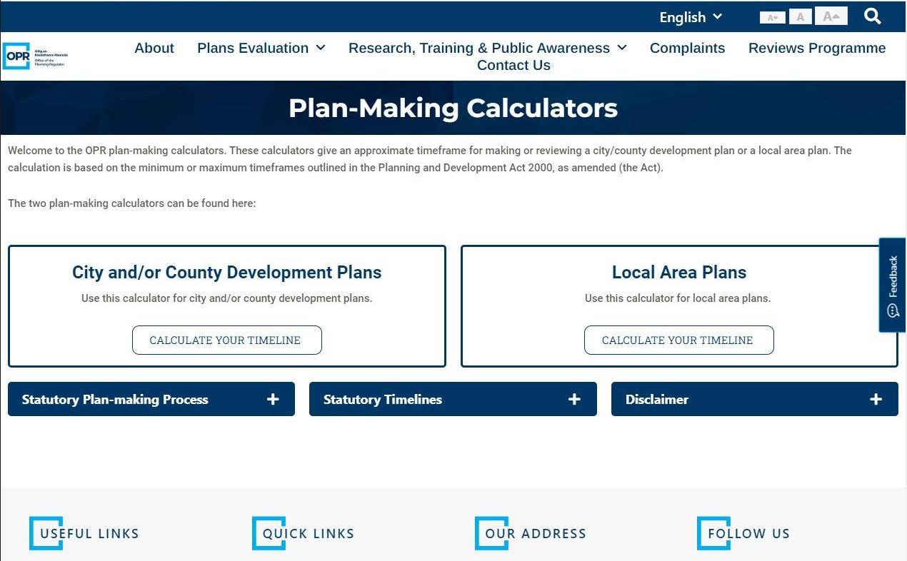 OPR’S NEW PLAN-MAKING CALCULATOR CENTRES ON LOCAL AREA PLANS